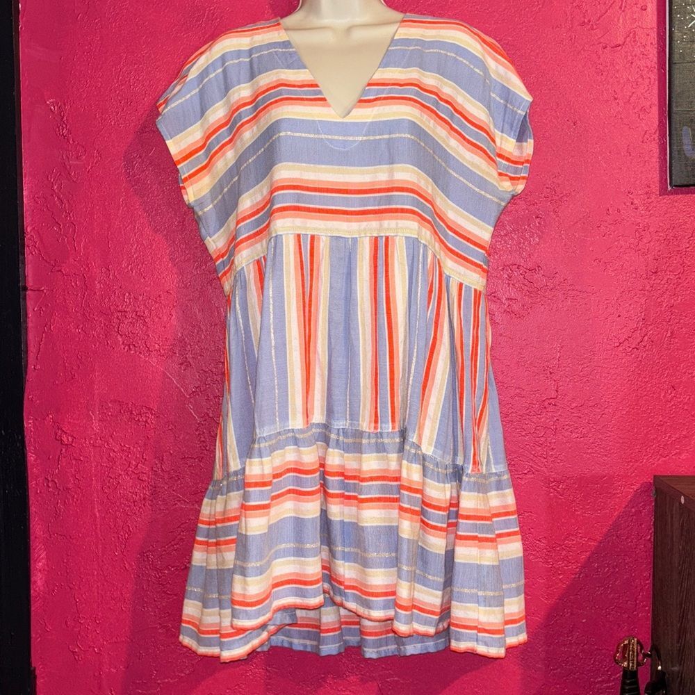 Lemlem Fiesta Beachy vacay cruise dress. Striped Multicolor. Size large.